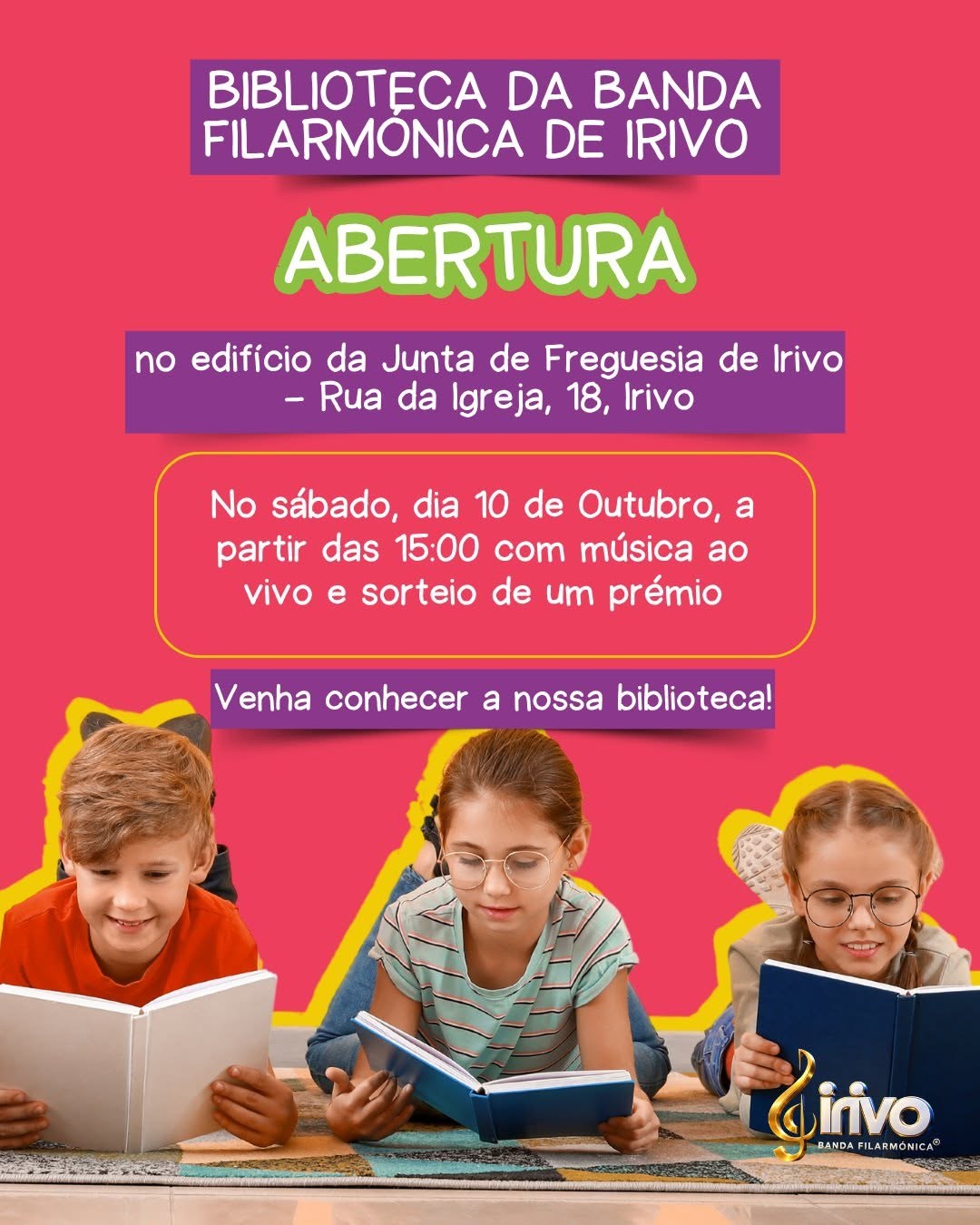 Cartaz da Biblioteca da Banda Filarmónica de Irivo